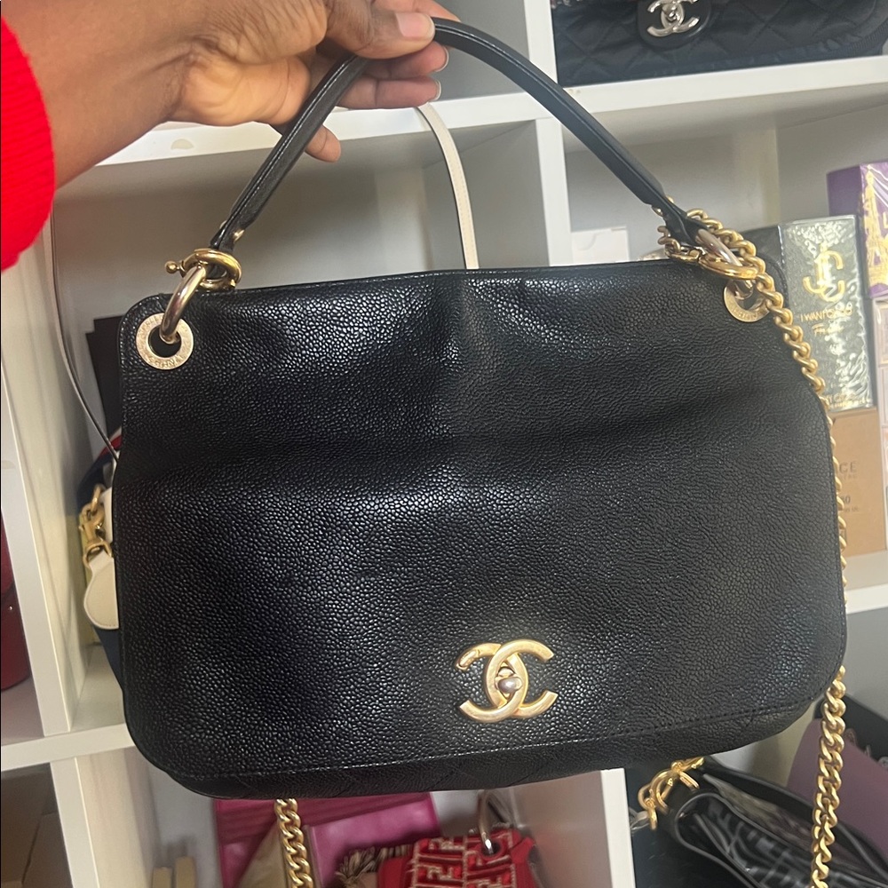 Chanel Business Affinity bag in black grained calfskin/caviar leather crossbody - Picture 6 of 8